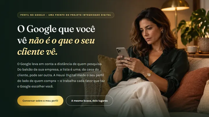 A página do Perfil no Google