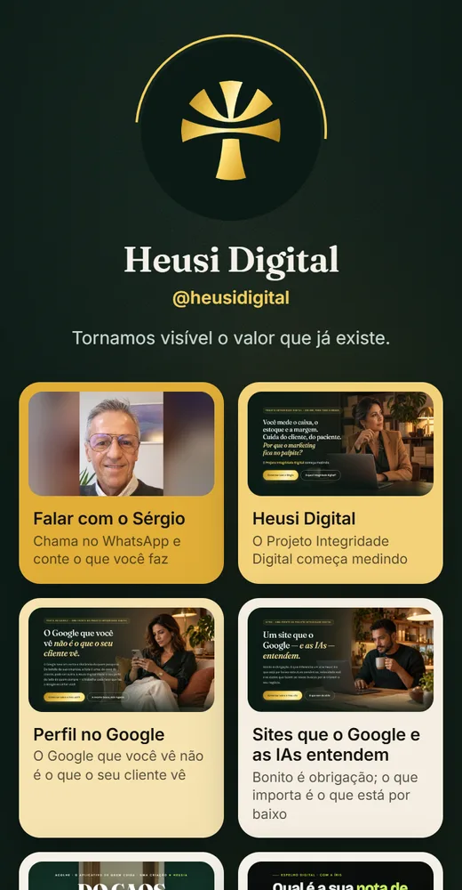 A página de links da Heusi Digital